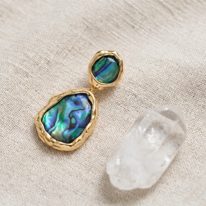 The "Grace" Twin Seashells – Natural Mother‑of‑Pearl Drop Earrings