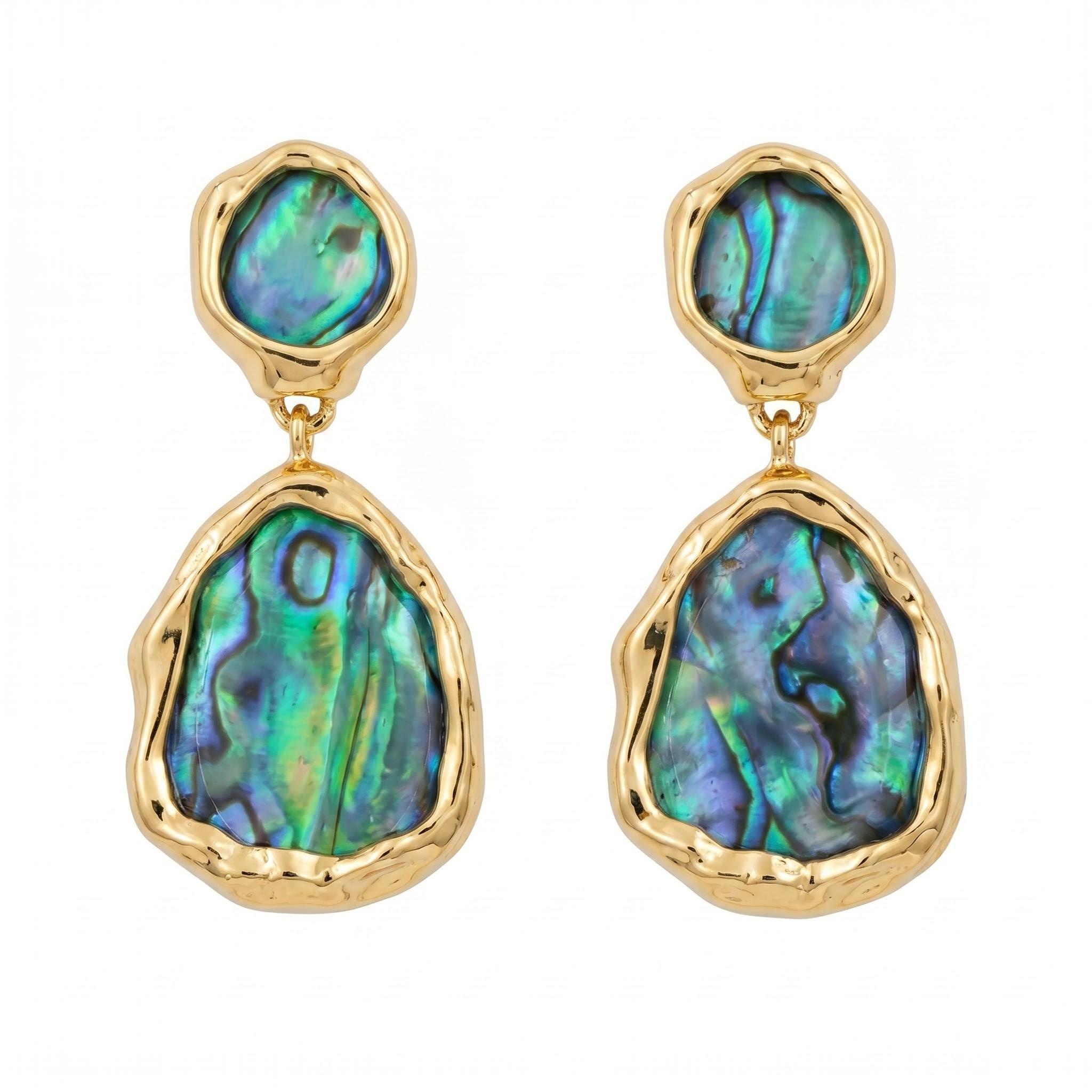 The "Grace" Twin Seashells – Natural Mother‑of‑Pearl Drop Earrings