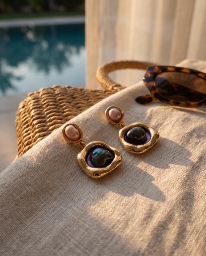 Pearl Opalescent Teardrop Earrings