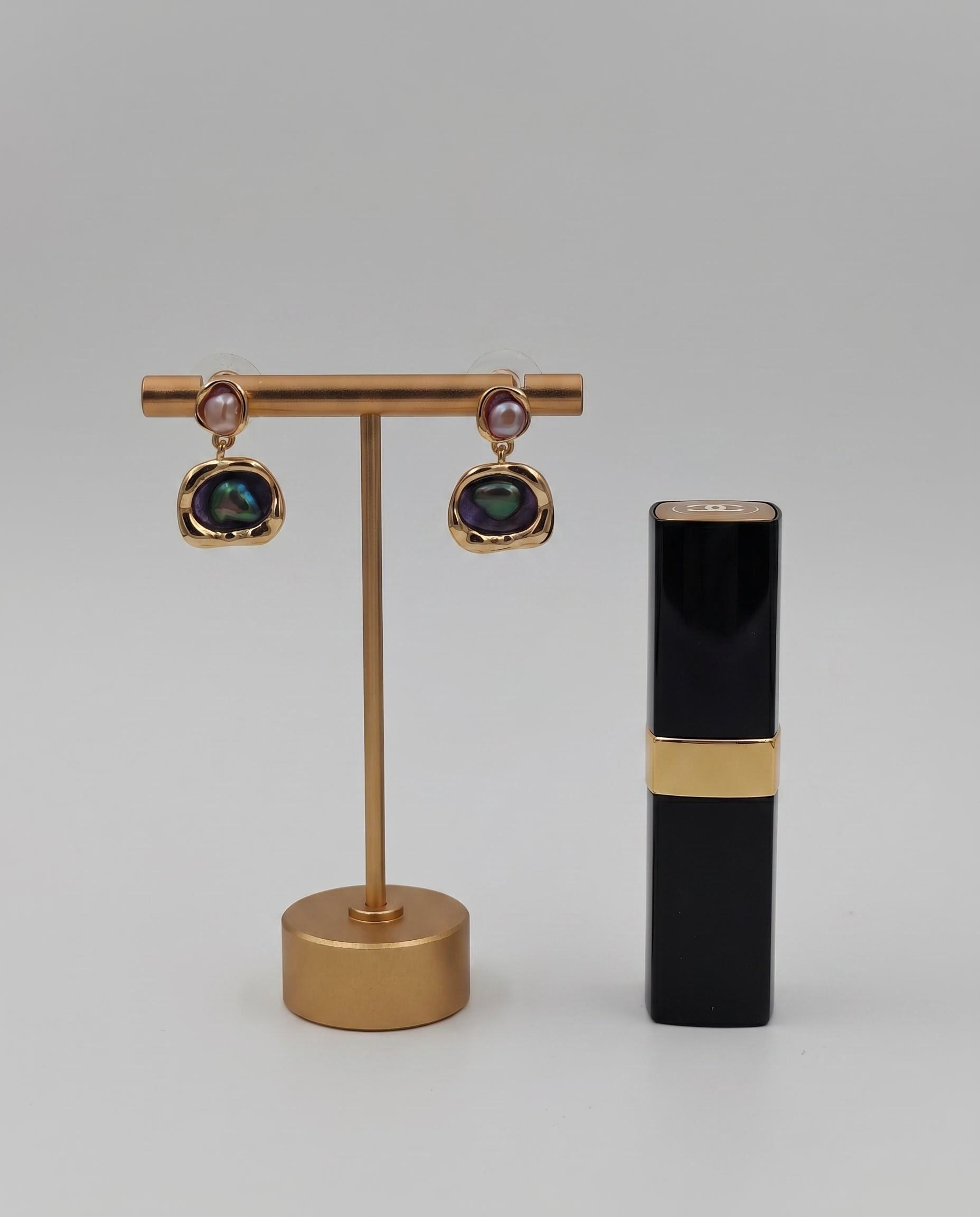 The "Radiance" Moonlit Teardrop – Pearl & Opalescent Gem Earrings