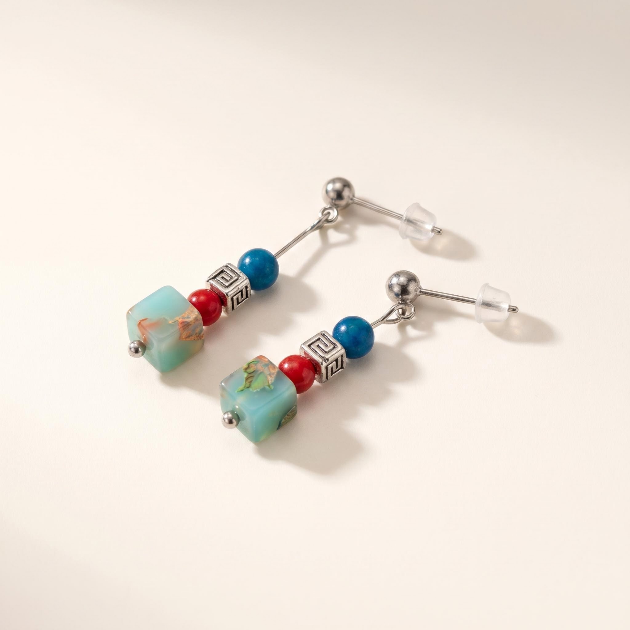 Colorful Beaded Drop Earrings