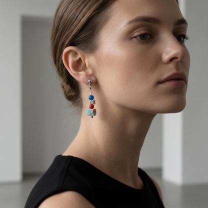 Colorful Beaded Drop Earrings