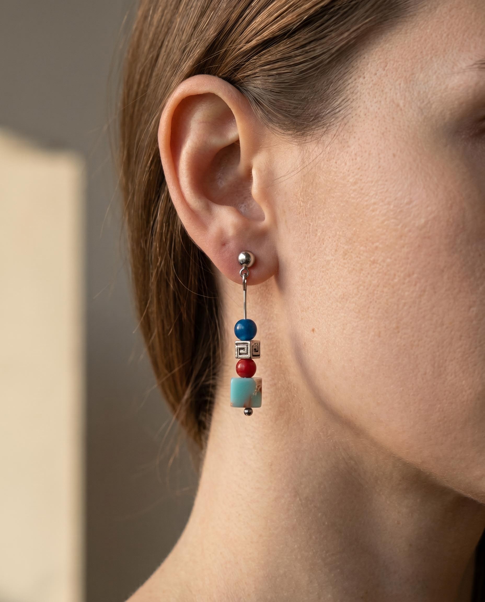 Colorful Beaded Drop Earrings