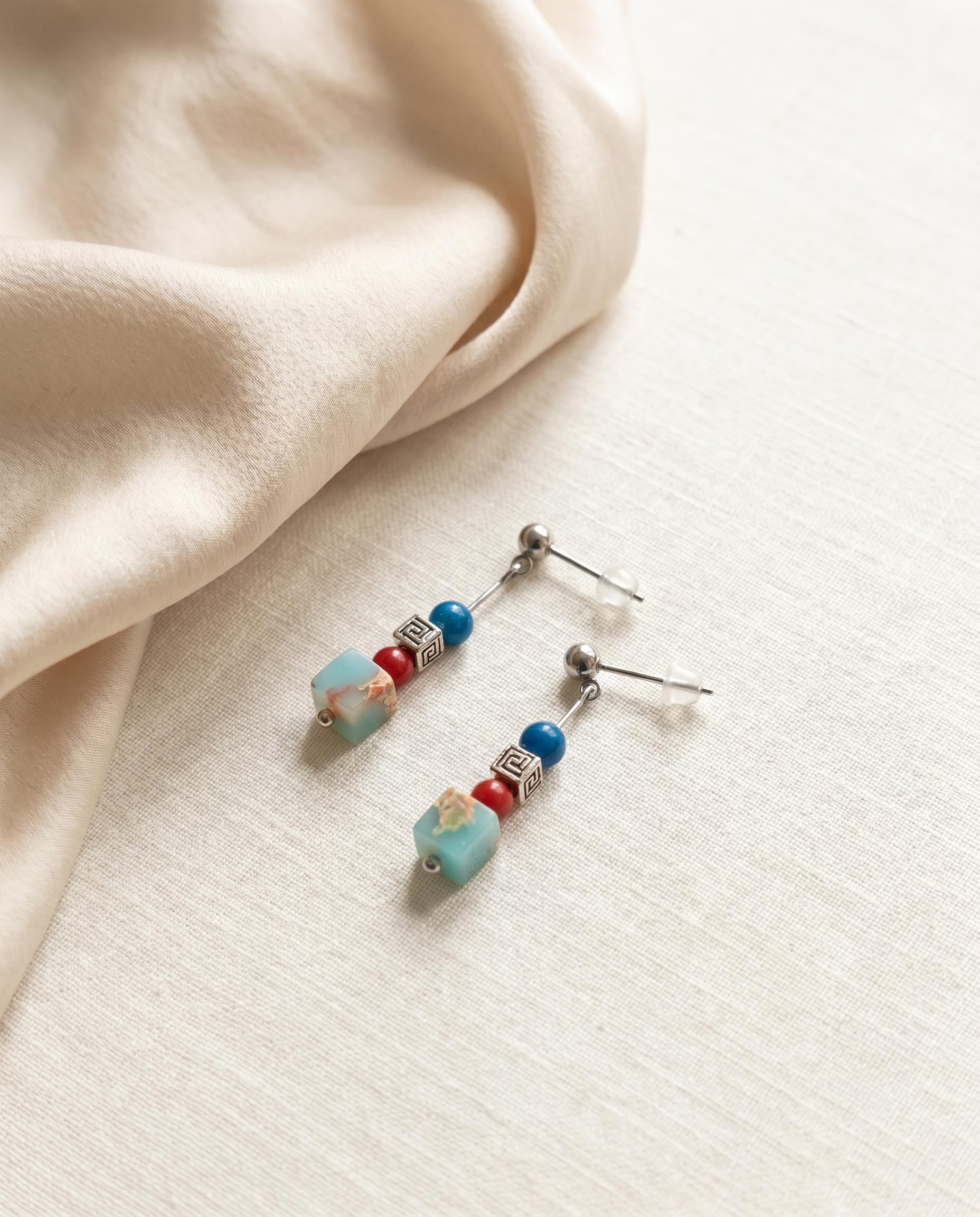 Colorful Beaded Drop Earrings