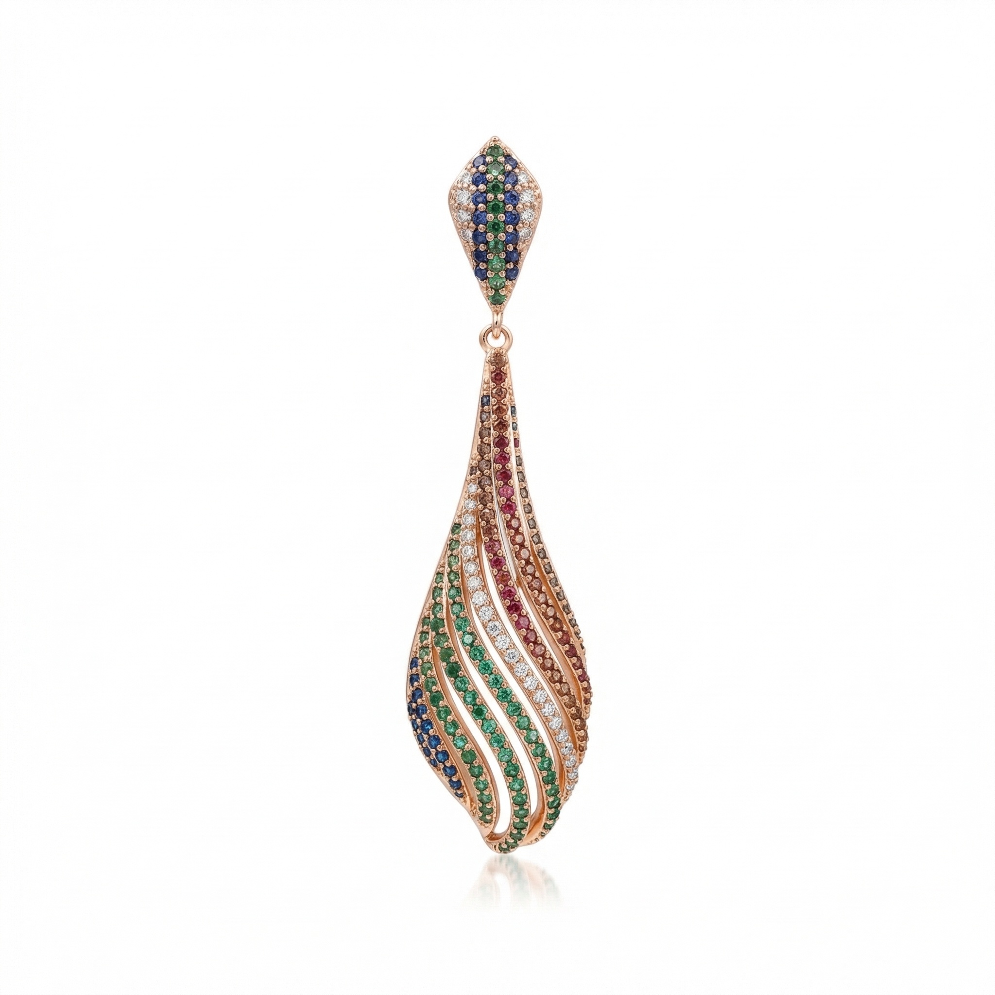 Baroque Pearl & Gemstone Tassel Earrings – 6.5cm Boho Cascade