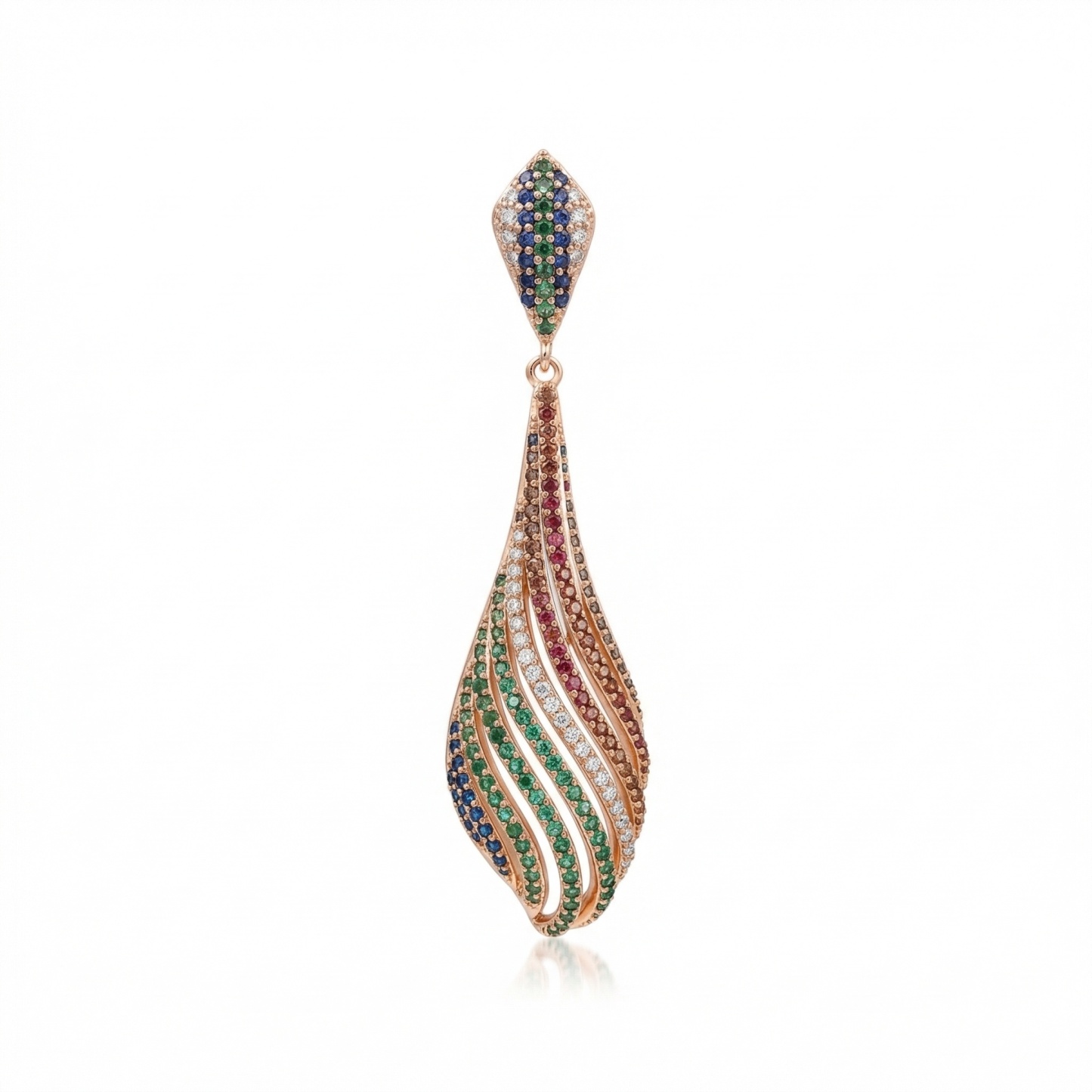 Baroque Pearl & Gemstone Tassel Earrings – 6.5cm Boho Cascade