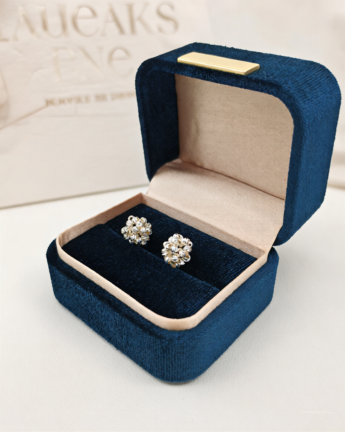 Hand-Woven Silver Ball Stud Earrings – 1cm Micro-Sculpture