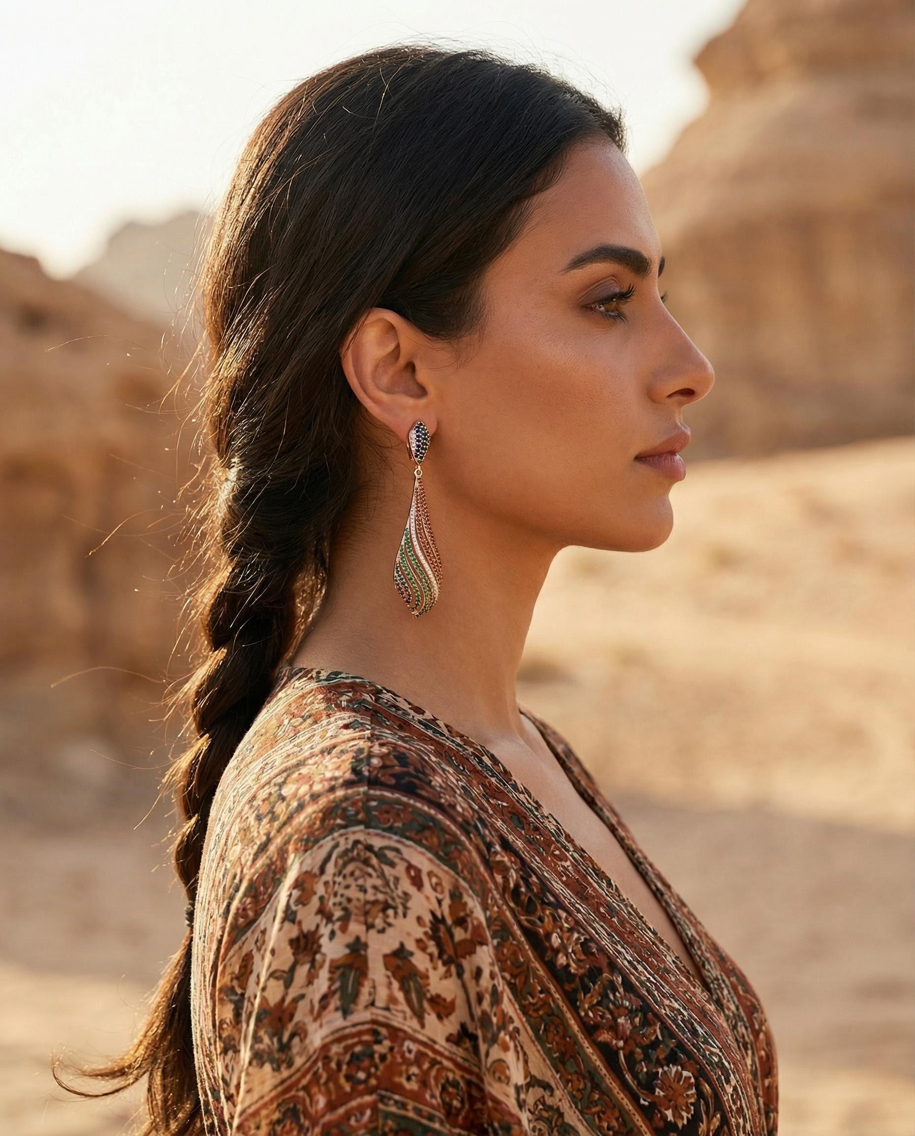 Baroque Pearl & Gemstone Tassel Earrings – 6.5cm Boho Cascade