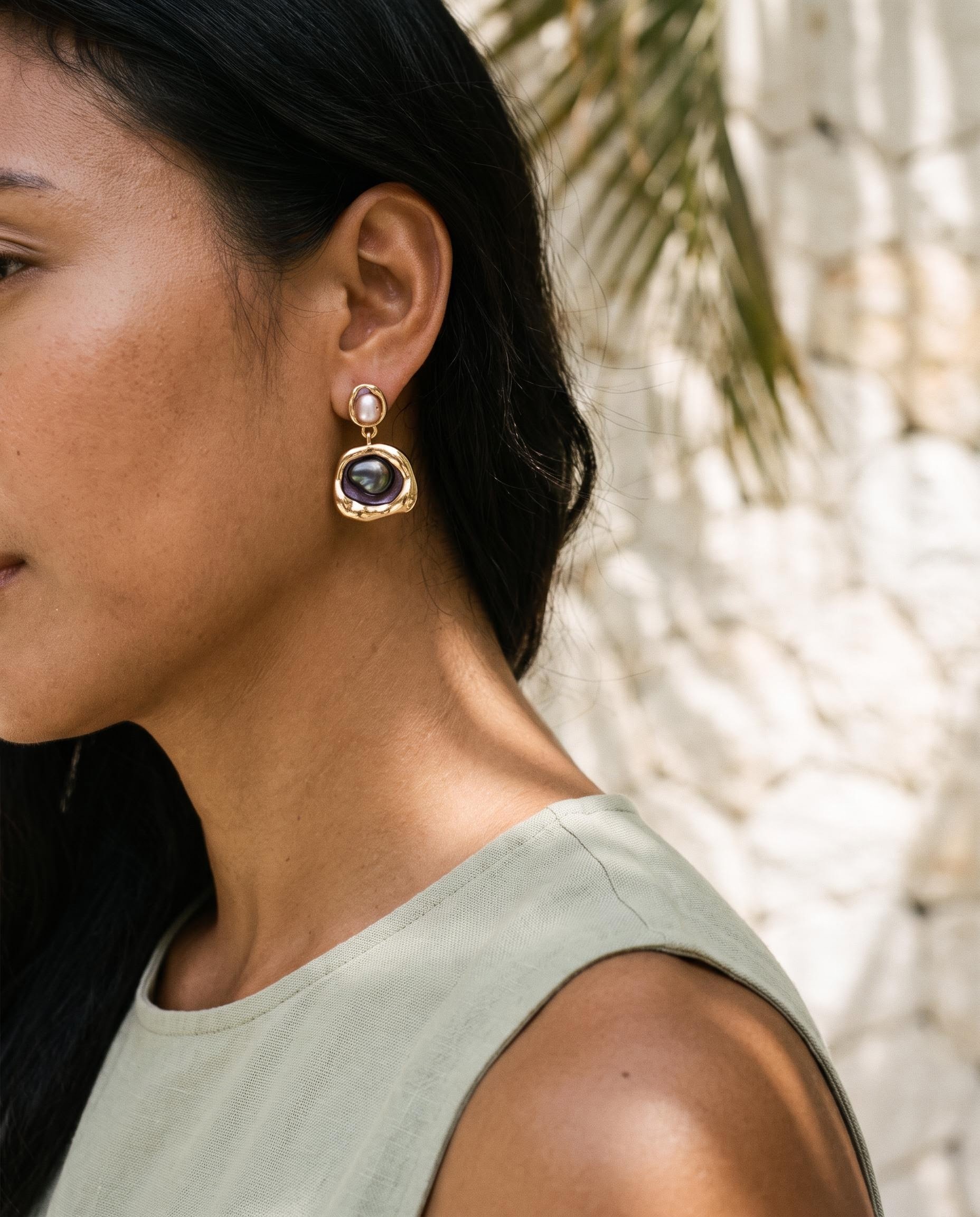 Pearl Opalescent Teardrop Earrings