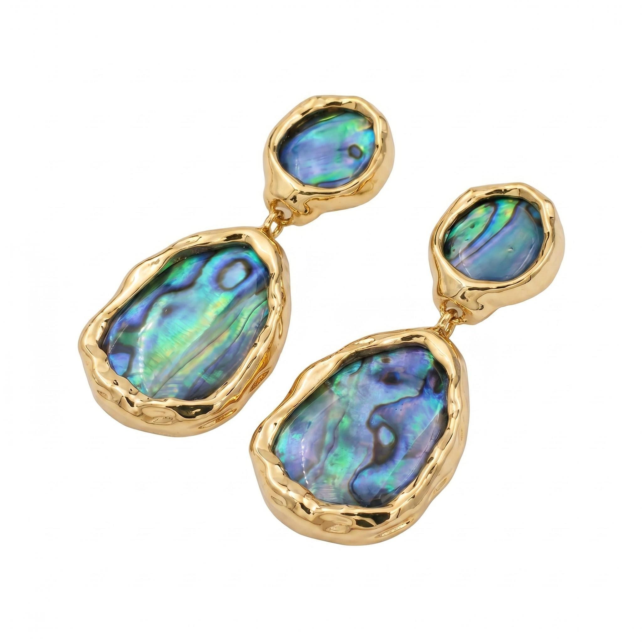 The "Grace" Twin Seashells – Natural Mother‑of‑Pearl Drop Earrings