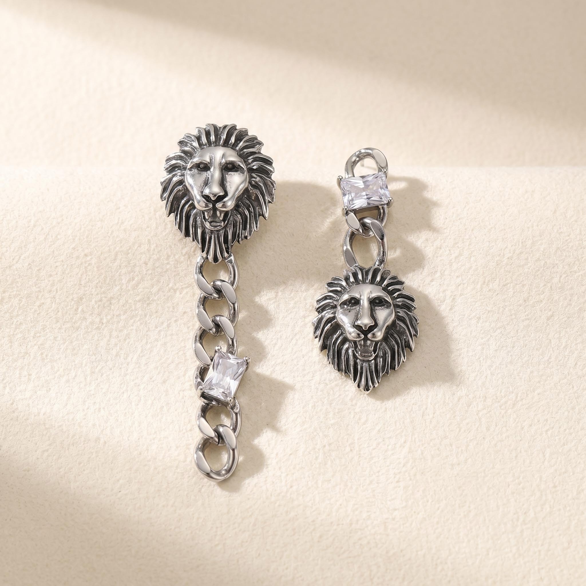 Silver-Tone Vintage Coin Chain Earrings