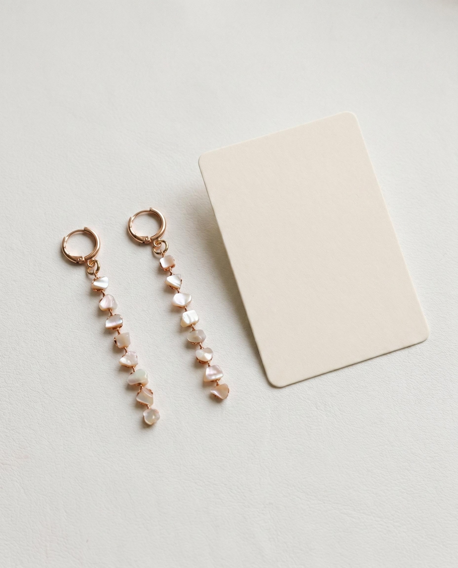 Gold-Tone Pearl-Like Chain Drop Earrings