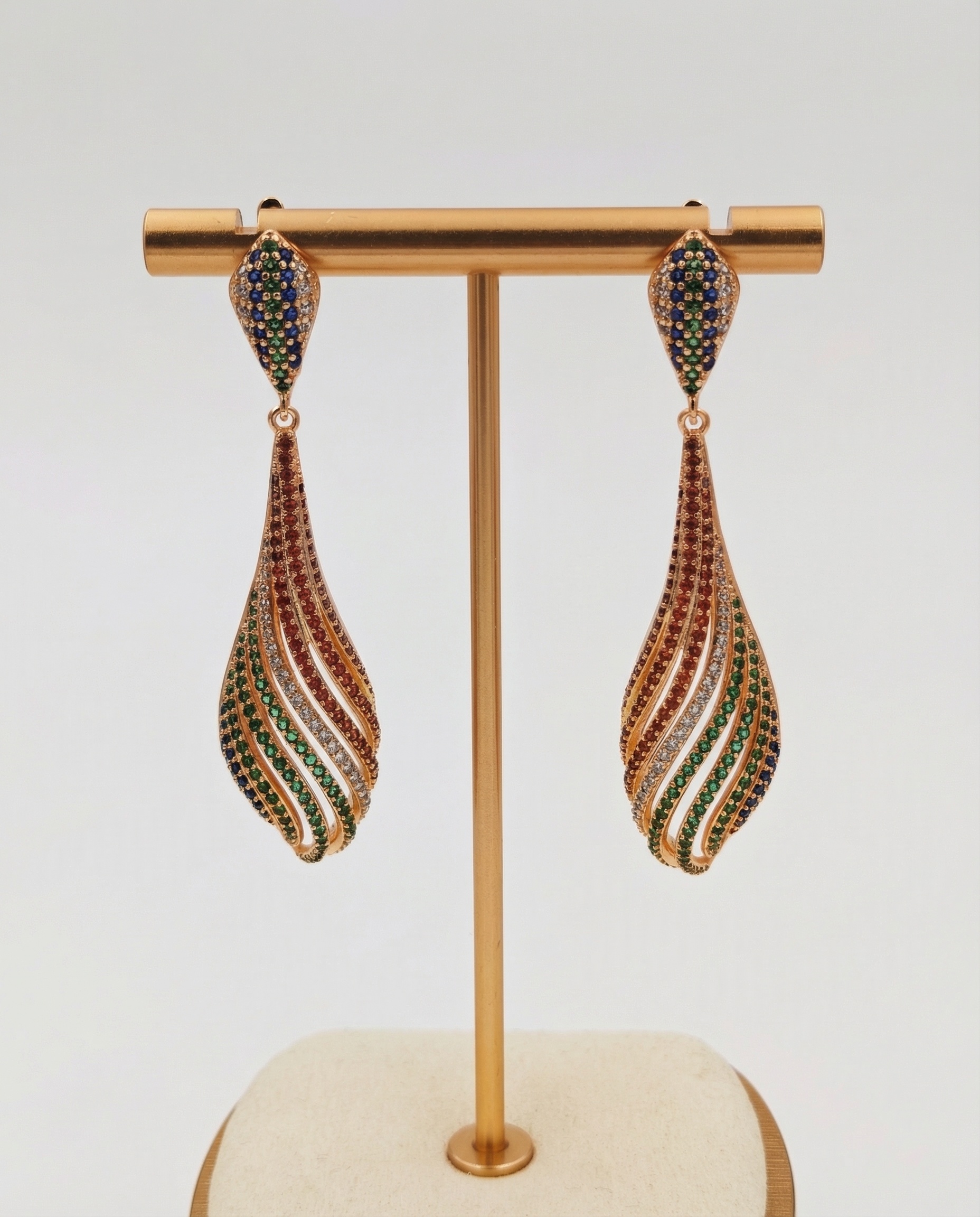Baroque Pearl & Gemstone Tassel Earrings – 6.5cm Boho Cascade