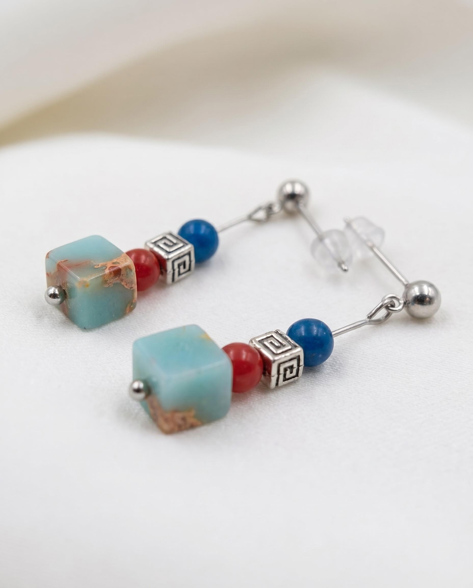 Colorful Beaded Drop Earrings