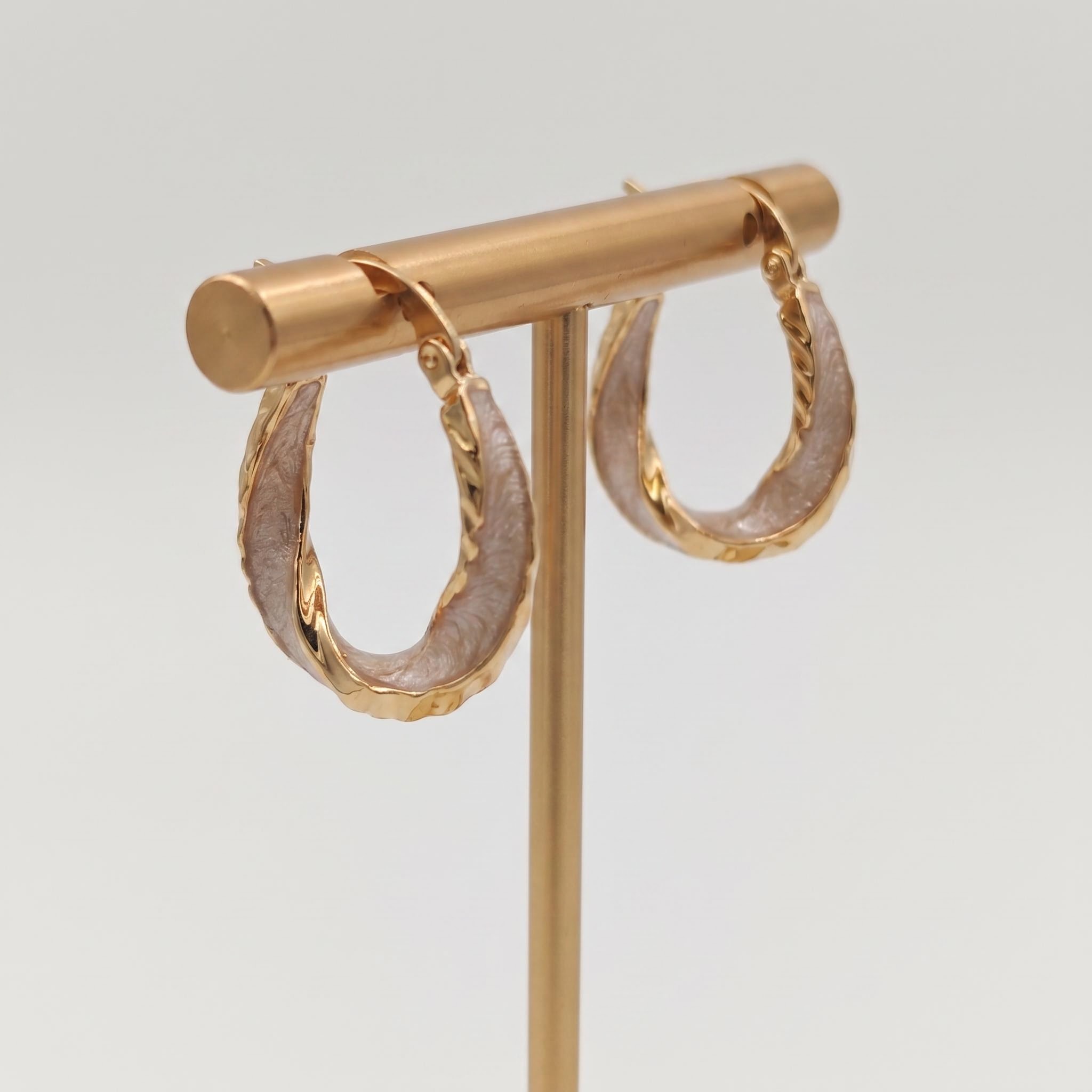 Gold-Tone Oval Hoop Earrings