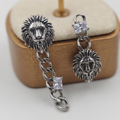 Silver-Tone Vintage Coin Chain Earrings