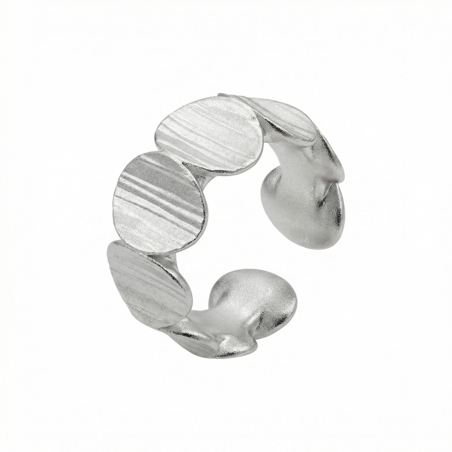 Twisted C-Shape Silver Ear Cuffs – Hand-Formed Industrial Chic