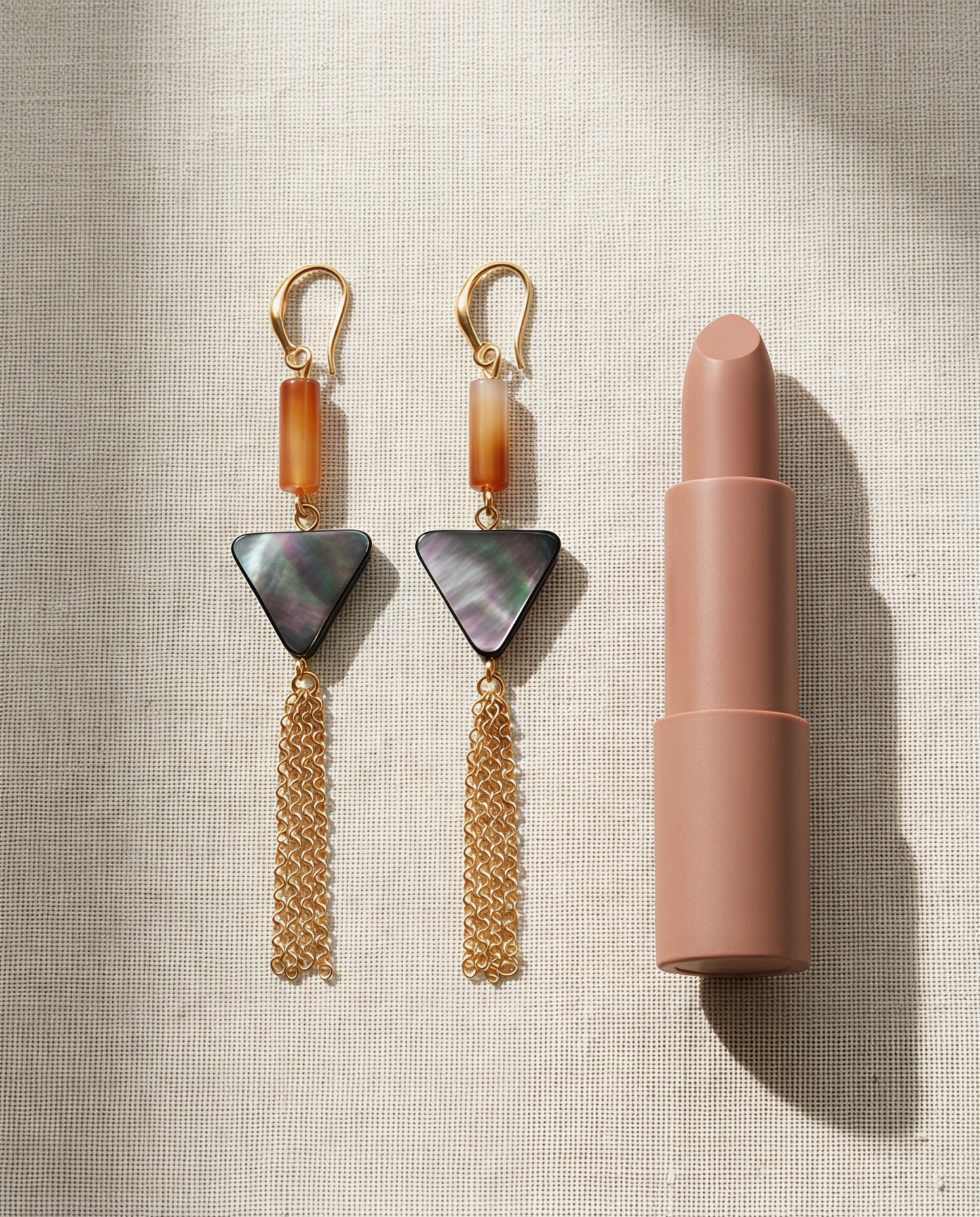 Gold-Tone Triangle Tassel Drop Earrings