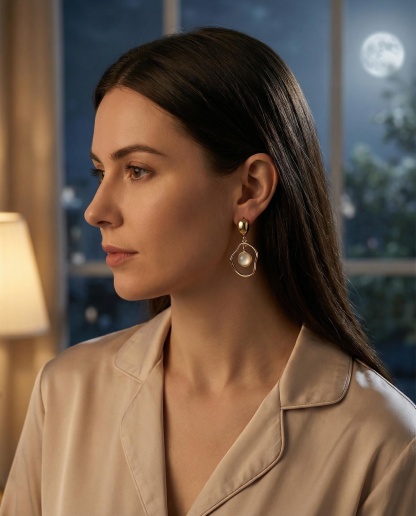 Handcrafted Moonstone Pendant in Textured Gold Frame – Unique Artisan Jewelry