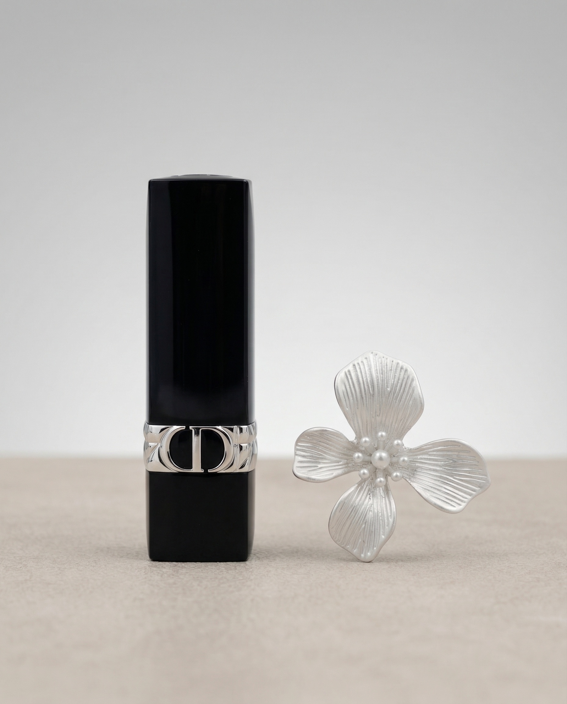 Textured Petal Stud Earrings with Seed Pearls – Minimalist Silver Floral