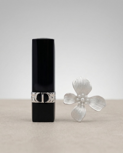 Textured Petal Stud Earrings with Seed Pearls – Minimalist Silver Floral