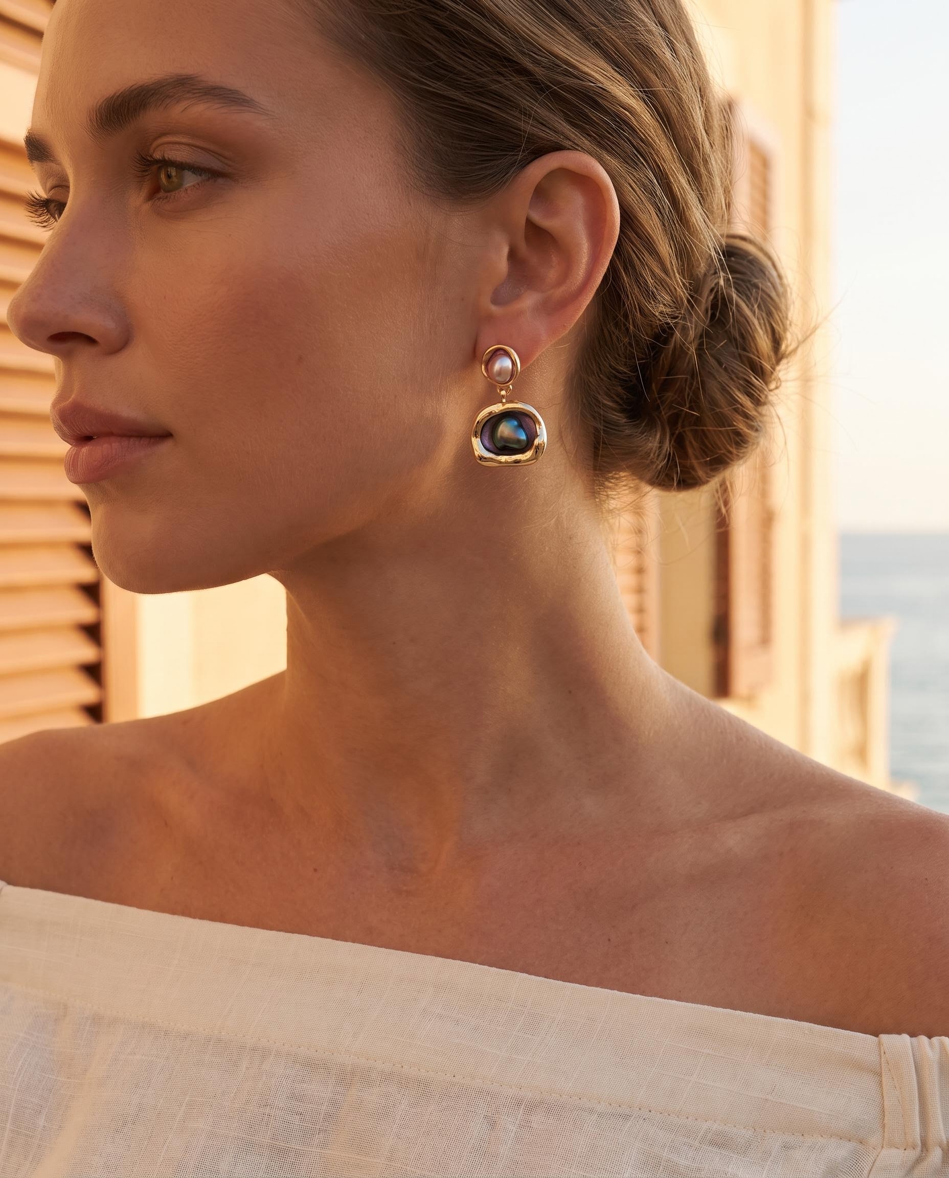 Pearl Opalescent Teardrop Earrings