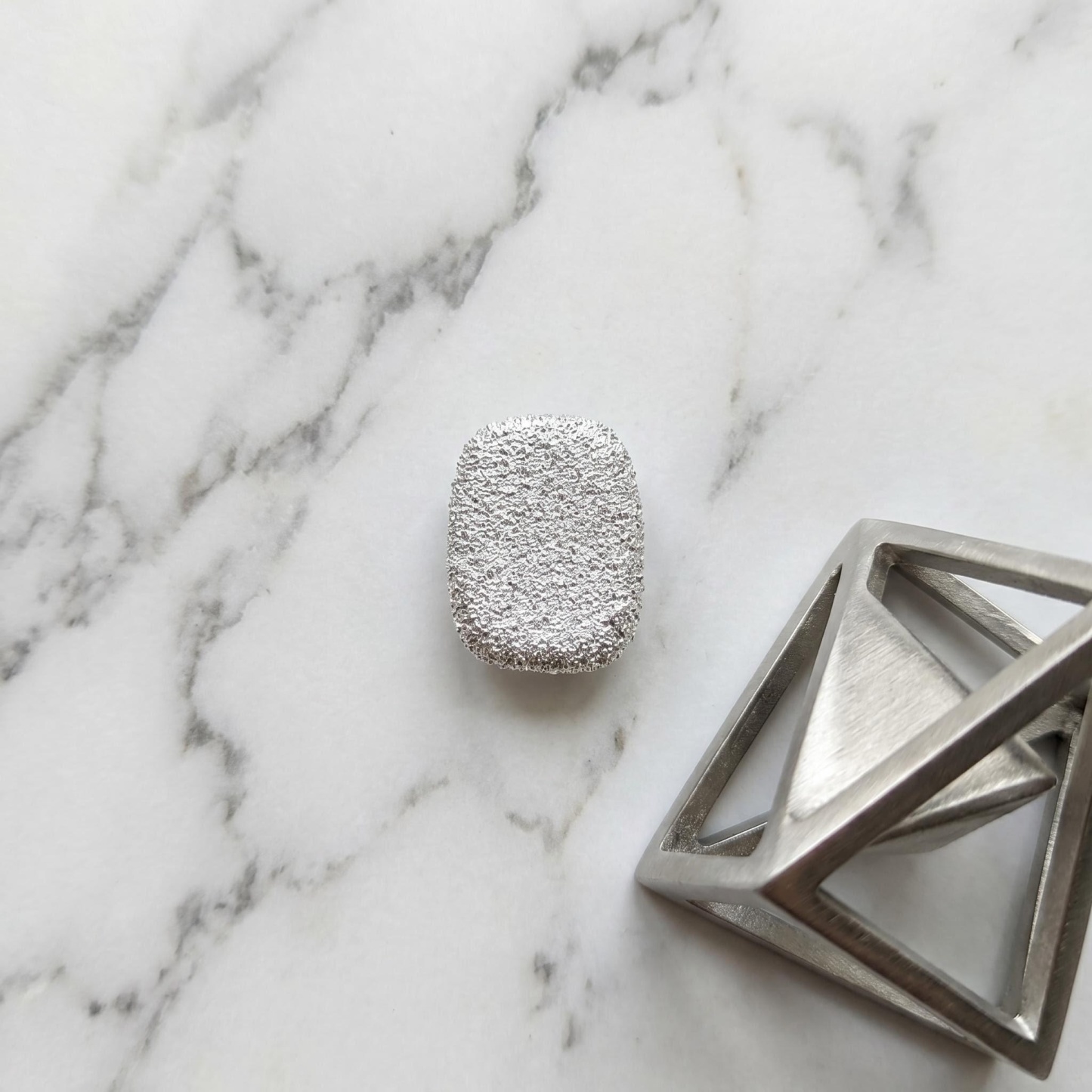The "Awareness" Star Dust – Matte Silver Rectangular Studs with Micro‑Sparkle