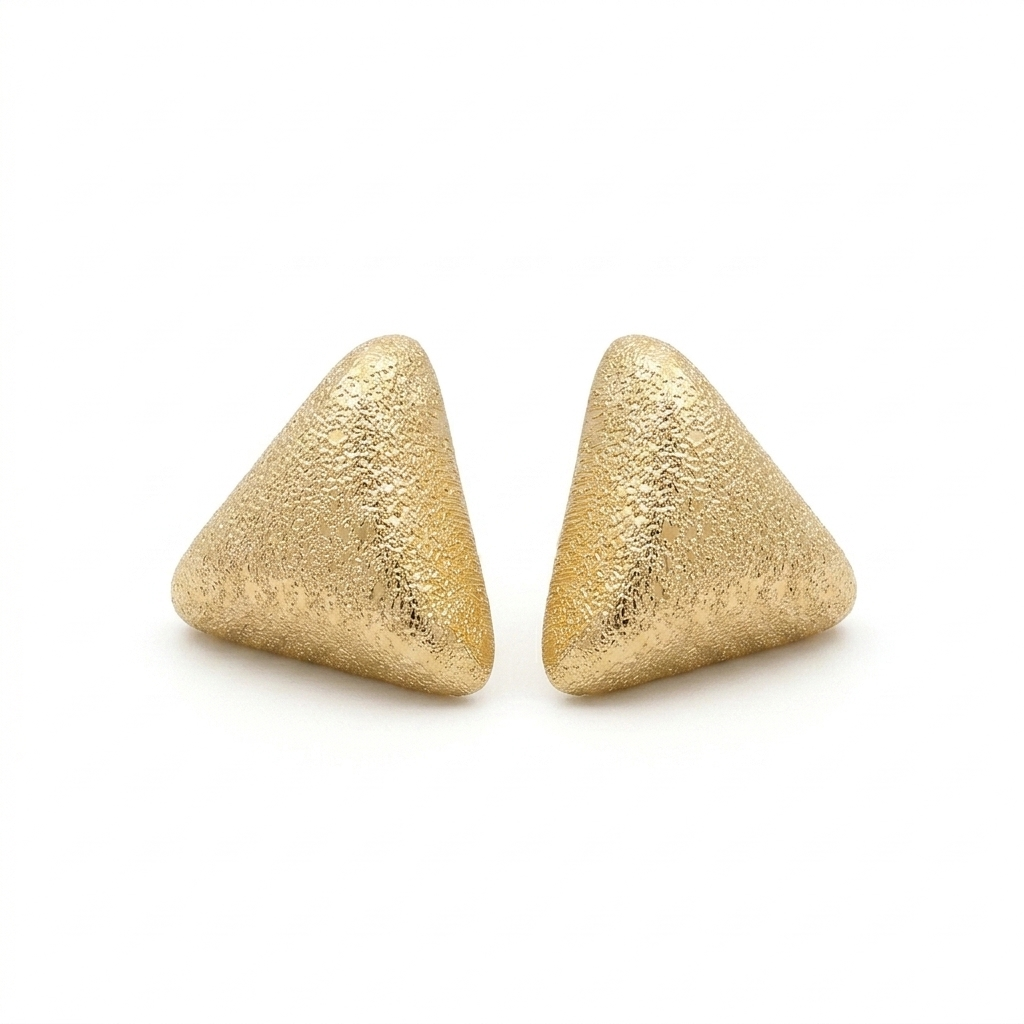 The "Clarity" Triangle – High‑Polish or Matte Gold Studs