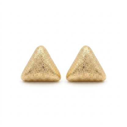 The "Clarity" Triangle – High‑Polish or Matte Gold Studs