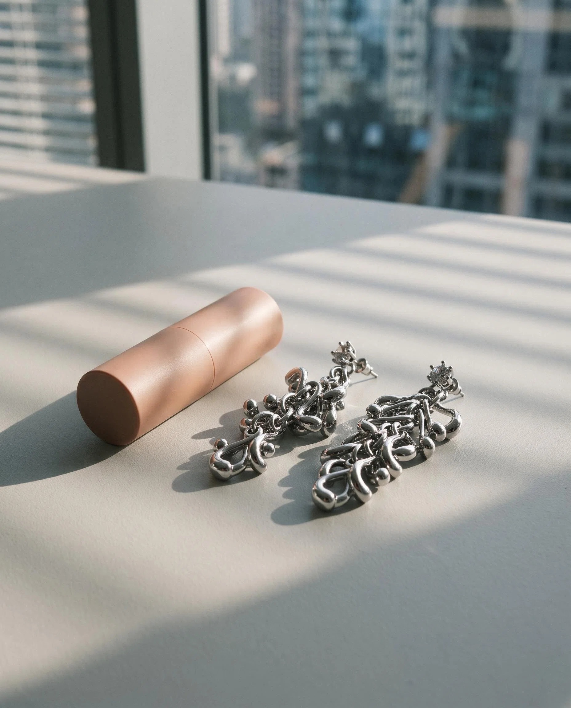 Silver-Tone Baroque Scroll Statement Earrings