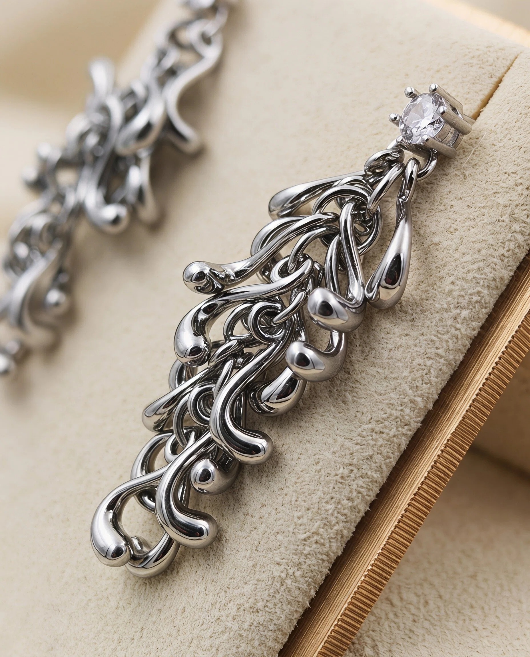 Silver-Tone Baroque Scroll Statement Earrings