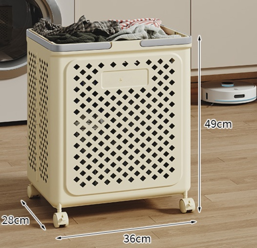 折叠帶輪髒衣收納籃 