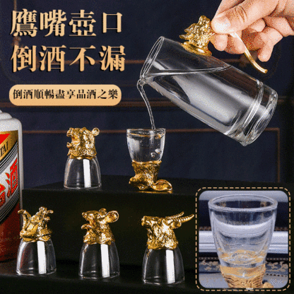  GK-高檔無鉛水晶十二生肖酒杯套裝