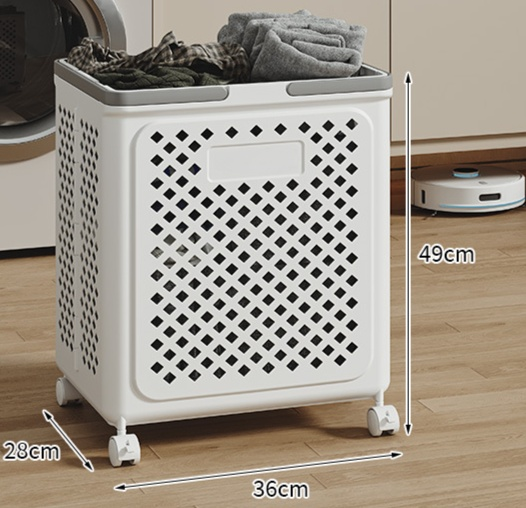 折叠帶輪髒衣收納籃 