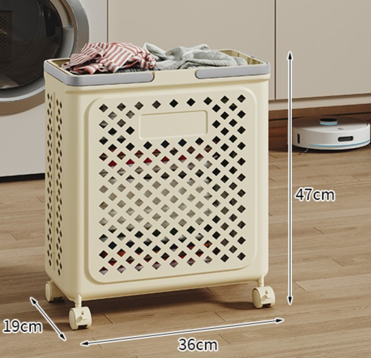 折叠帶輪髒衣收納籃 