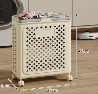 折叠帶輪髒衣收納籃 