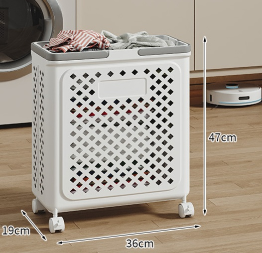 折叠帶輪髒衣收納籃 