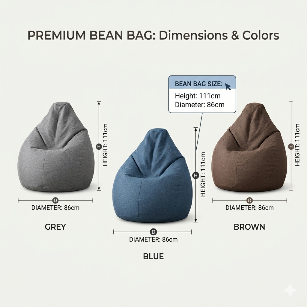 Premium PIGO Heavy-Duty Bean Bag (Ready Filled)