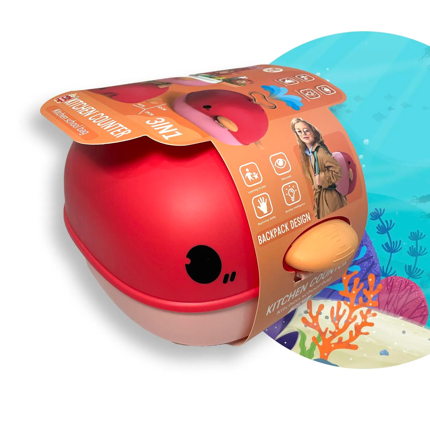 KITCHEN SCHOOL BAG (RED) 3IN1