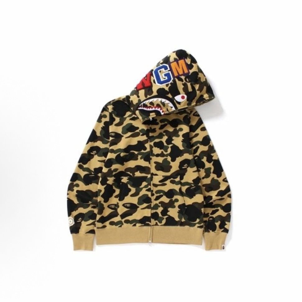 A BATHING APE 鯊魚系列 黃綠迷彩