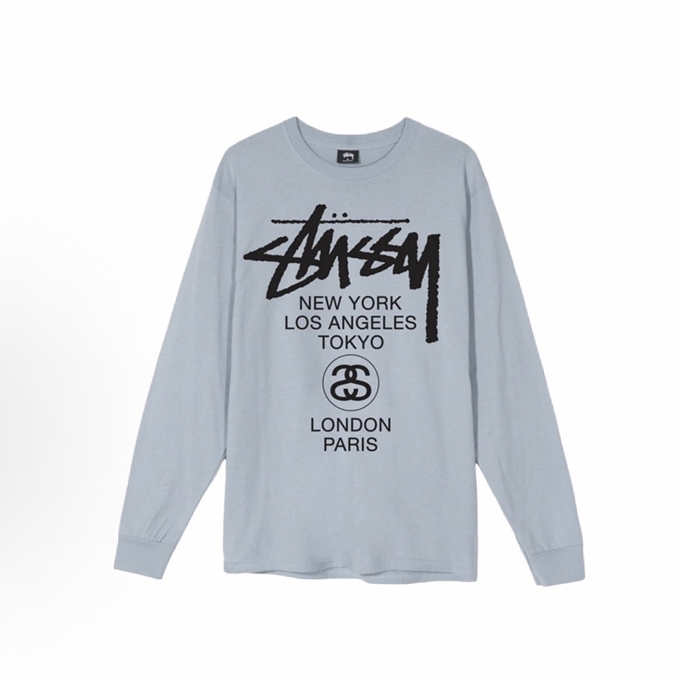 [Copy] Stussy 世界巡遊系列 字母印花圓領長袖T卹