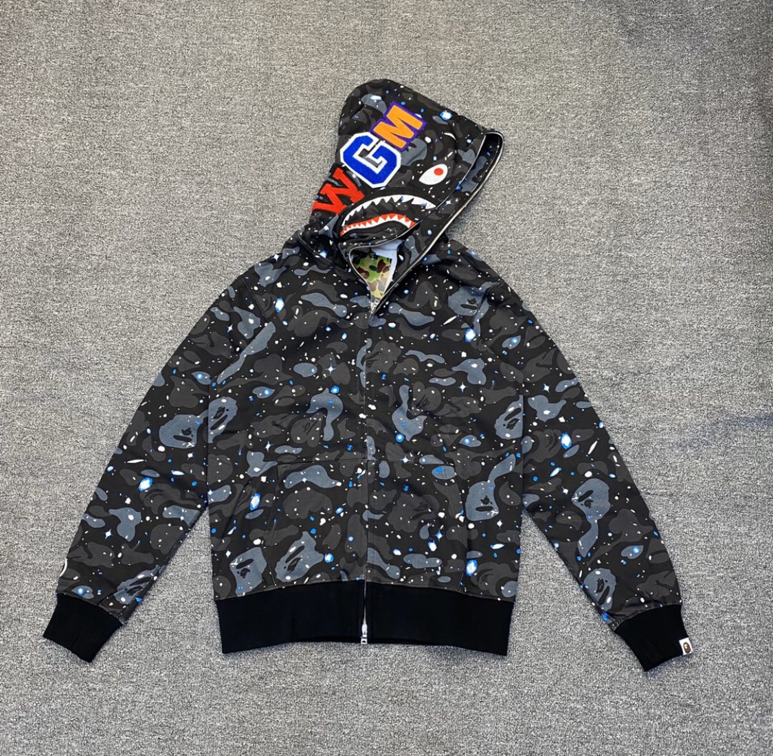 [Copy] BAPE 星空迷彩圖案單帽拉鍊衛衣