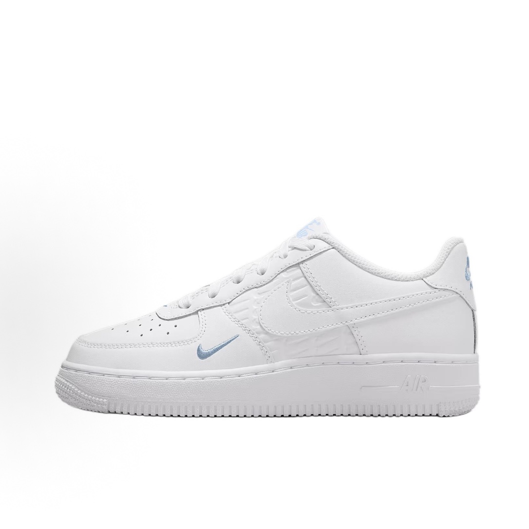 NikeAir Force 1 白色壓抑小鉤藍