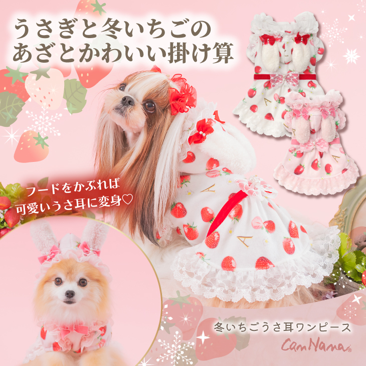 冬いちごうさ耳ワンピース