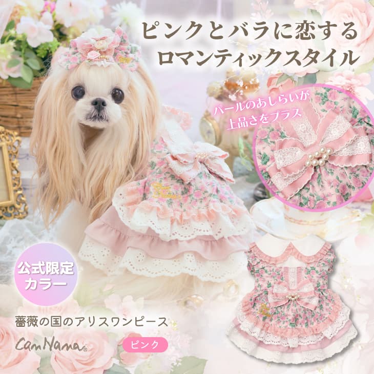 1187薔薇の国のアリスワンピース　ピンク