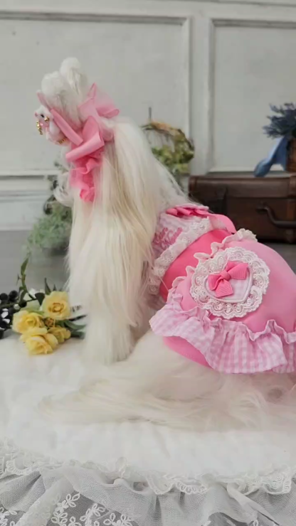 1177 ハートギンガムワンピース ピンク