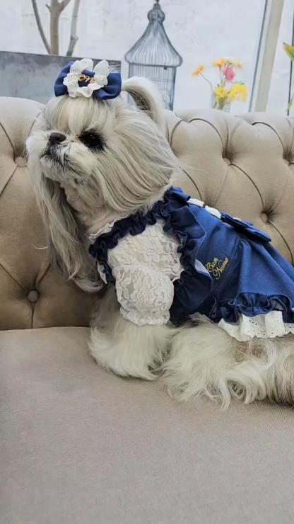 LB-331デニム×レースバレッタリボン