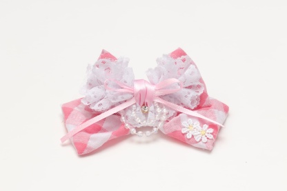 レース＆チェックバレッタリボン