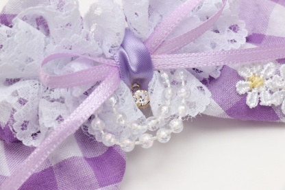 レース＆チェックバレッタリボン