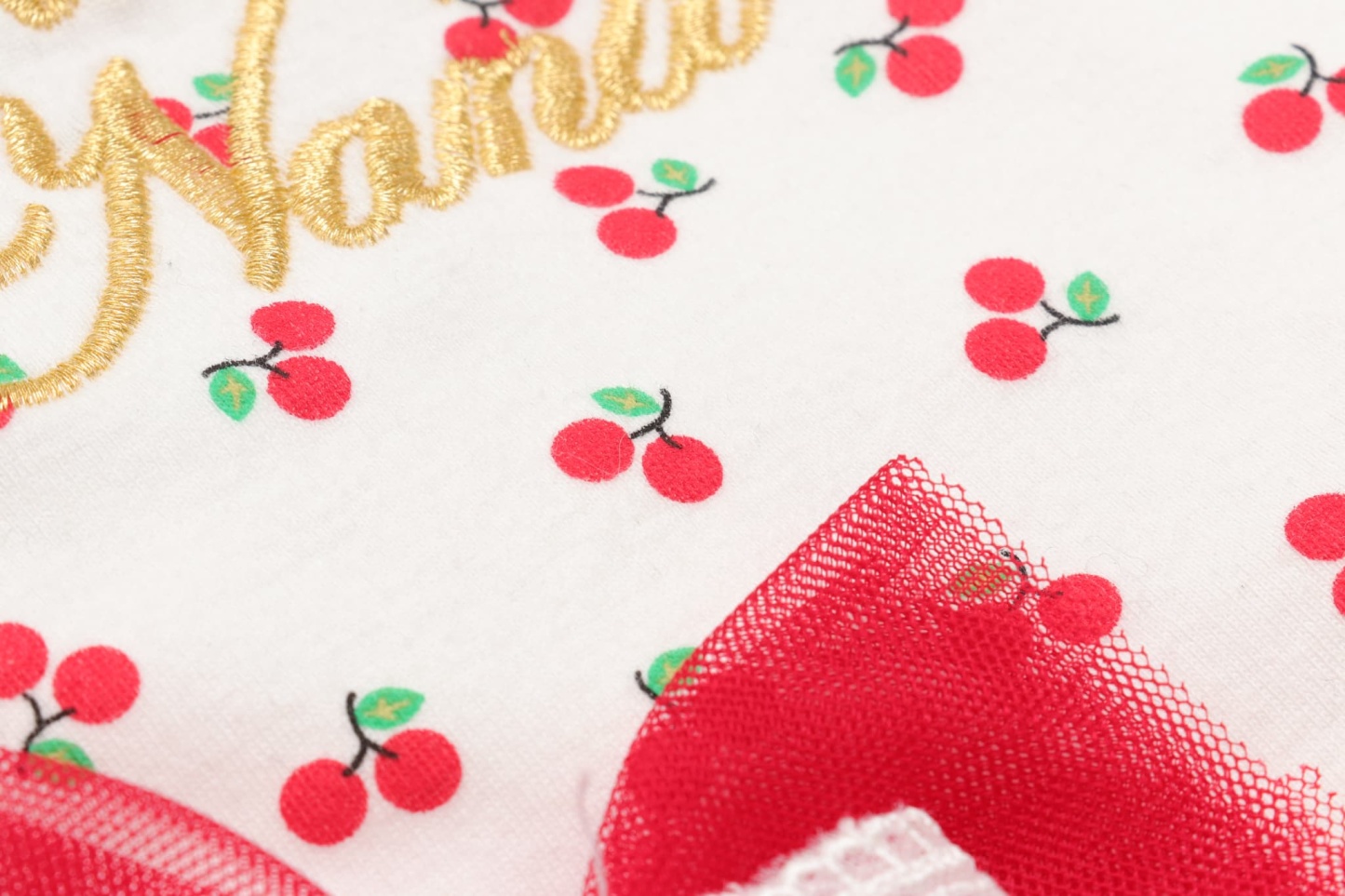 さくらんぼカットソードッキングワンピース